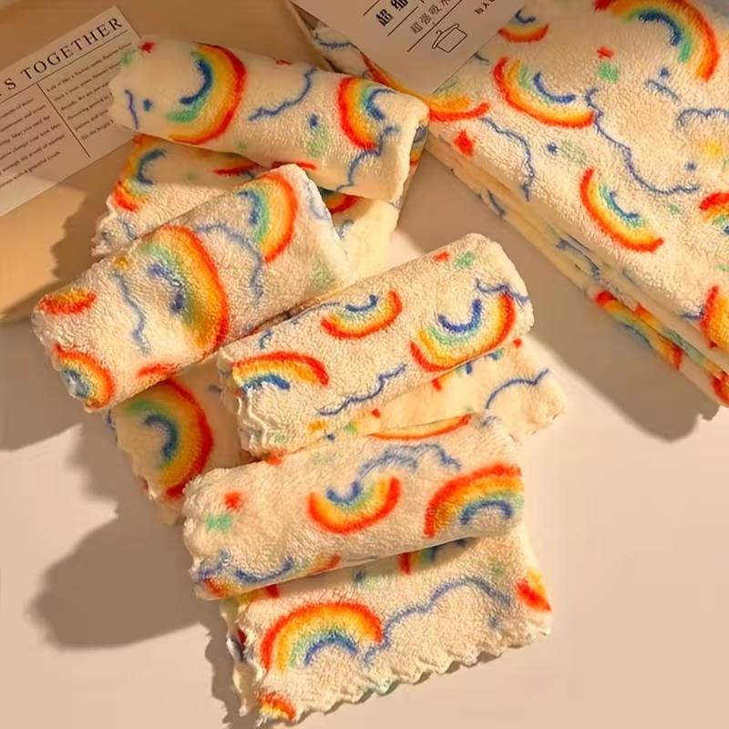 4Pcs Kitchen Cleaning Cloths Soft Absorbent Dishcloth Coral Fleece Sunflower Wiping Towel Rags Household Cleaning Cloth 30X30Cm