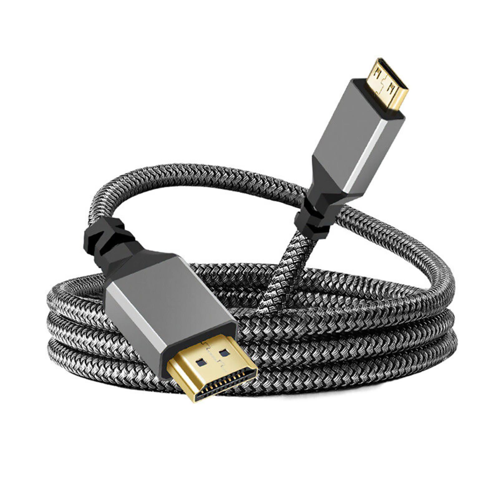 

1m Length Nylon Braid 4K 60Hz 1080P Mini HDMI-Compatible TO HDMI-Compatible Cable For Camera Projector TV Box Laptop United States