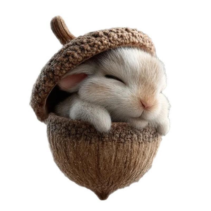 Forest Animal Acorn Flat Ornaments 1/5/6Pcs Lovely Christmas Decor for Kids Room Xmas Tree Holiday Party Indoor Decoration
