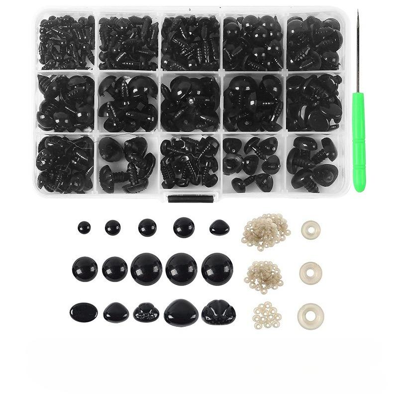 570 Pcs Plastic Safety Eyes and Noses with Washers Craft Doll Teddy Bear Nose for Amigurumi Crafts Crochet Toy Stuffed Animals