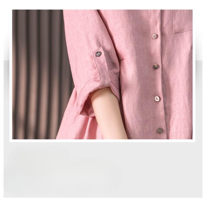 Elegantní francouzské košilové šaty Design Small Niche Slim Jednobarevné šaty