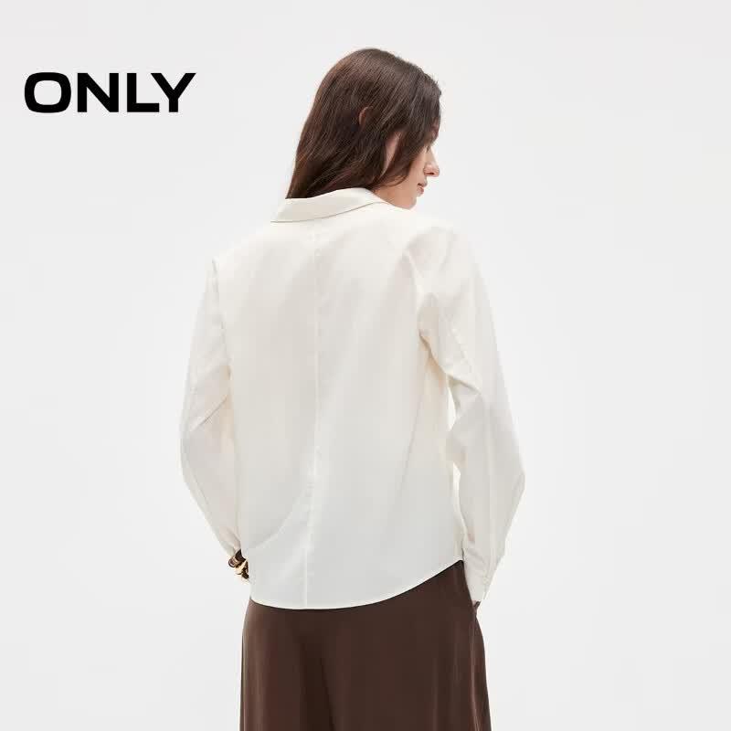 ONLY Women's Twist Design Solid Shirt Top