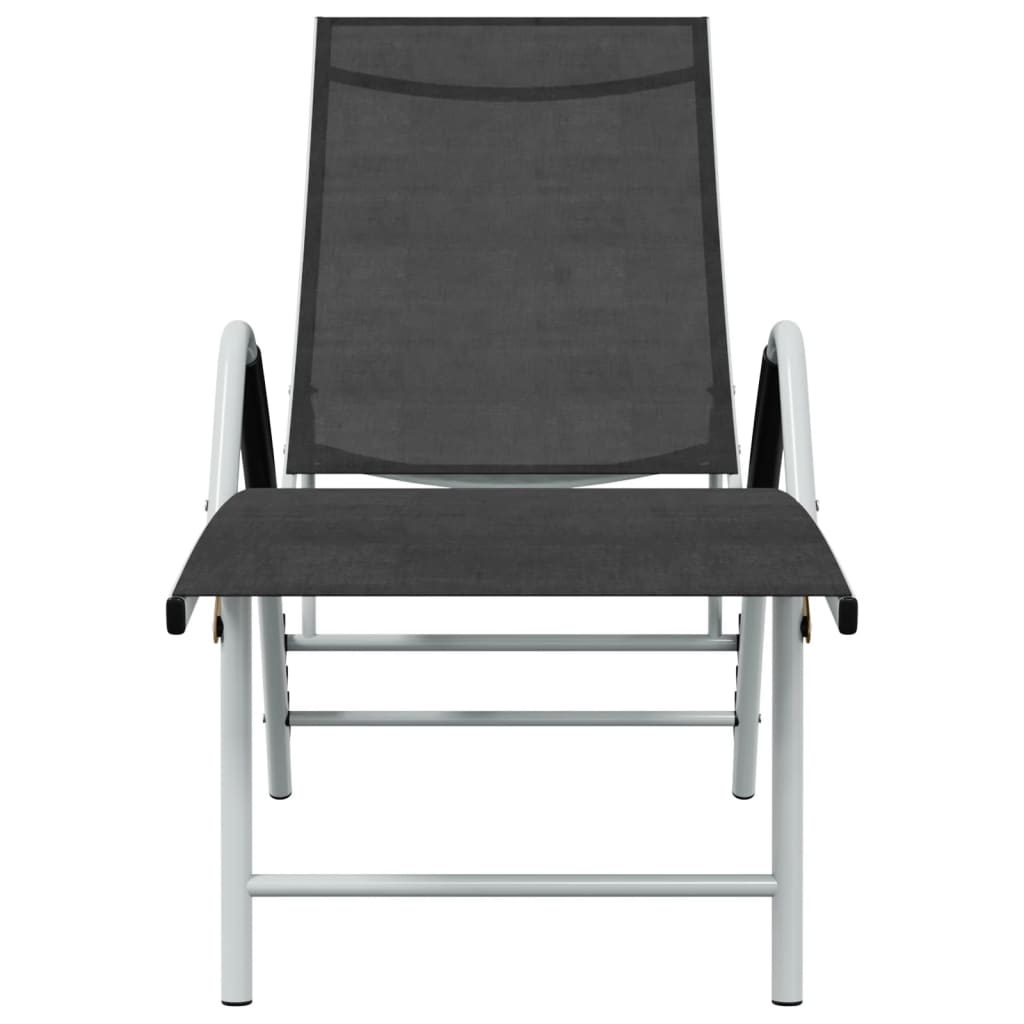 VidaXL Sonnenliege Textilene und Aluminium Schwarz