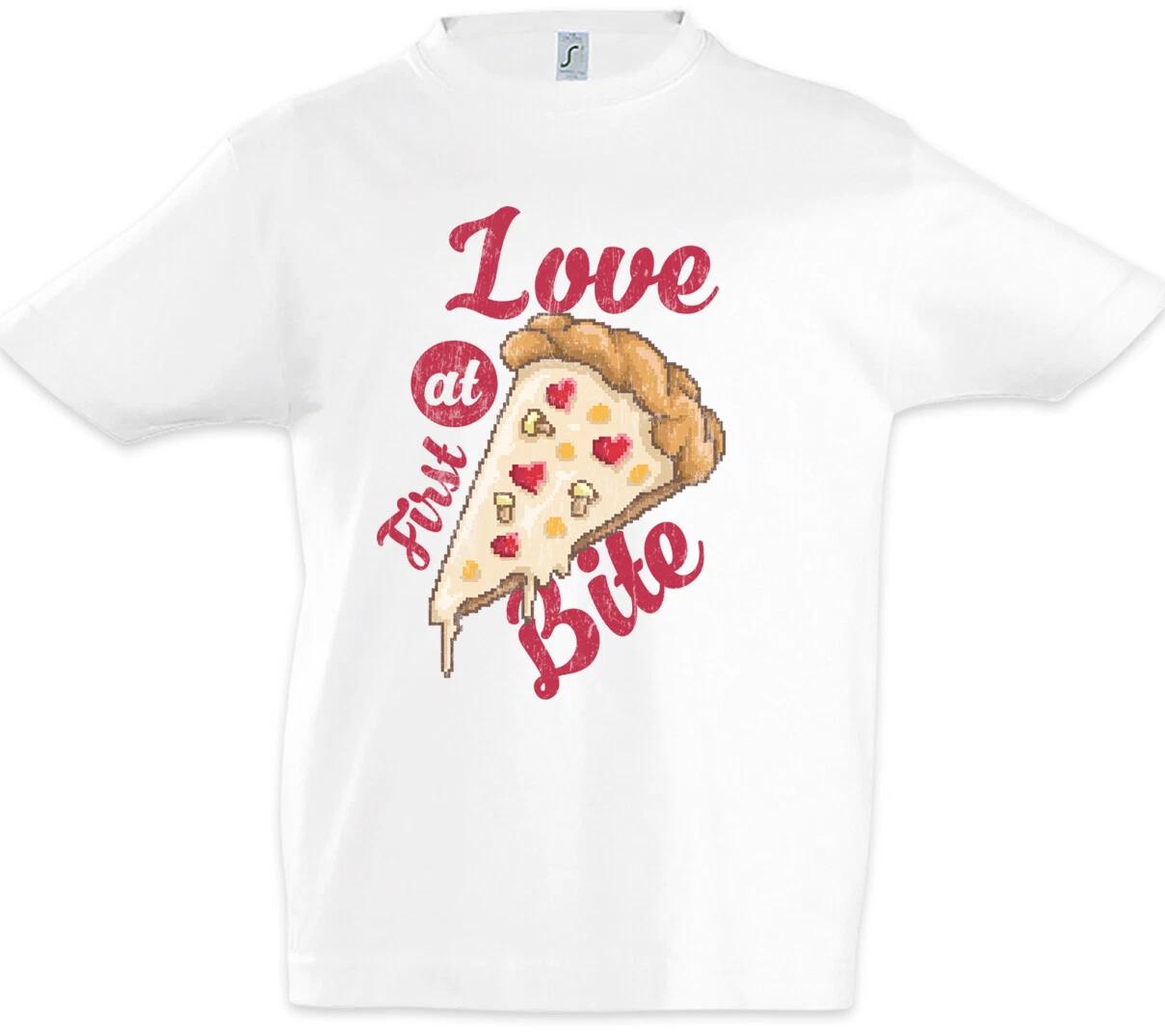 Love At First Bite Kids Boys kids boys T-Shirt Italia Fun Pizza Love Addiction Addictive 140