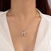 A Metal Rose Gold Rhinestone Unicorn Pendant Necklace Niche Temperament Diamond-set Design Light Luxury Style