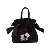 New Snoopy Handbag Bow Cute Girl Ribbon Bag Versatile Bento Bag