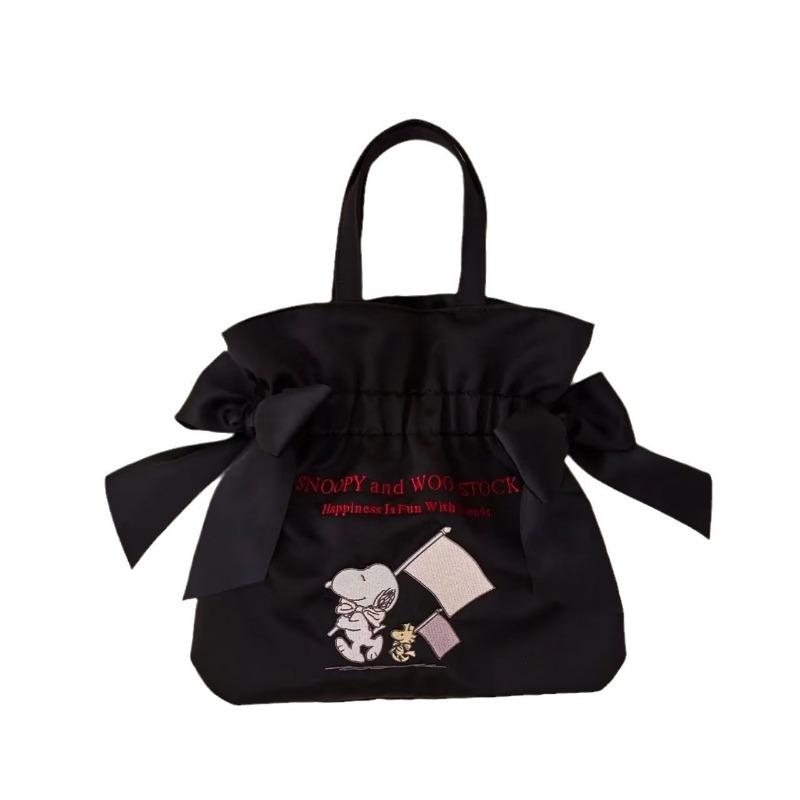 New Snoopy Handbag Bow Cute Girl Ribbon Bag Versatile Bento Bag