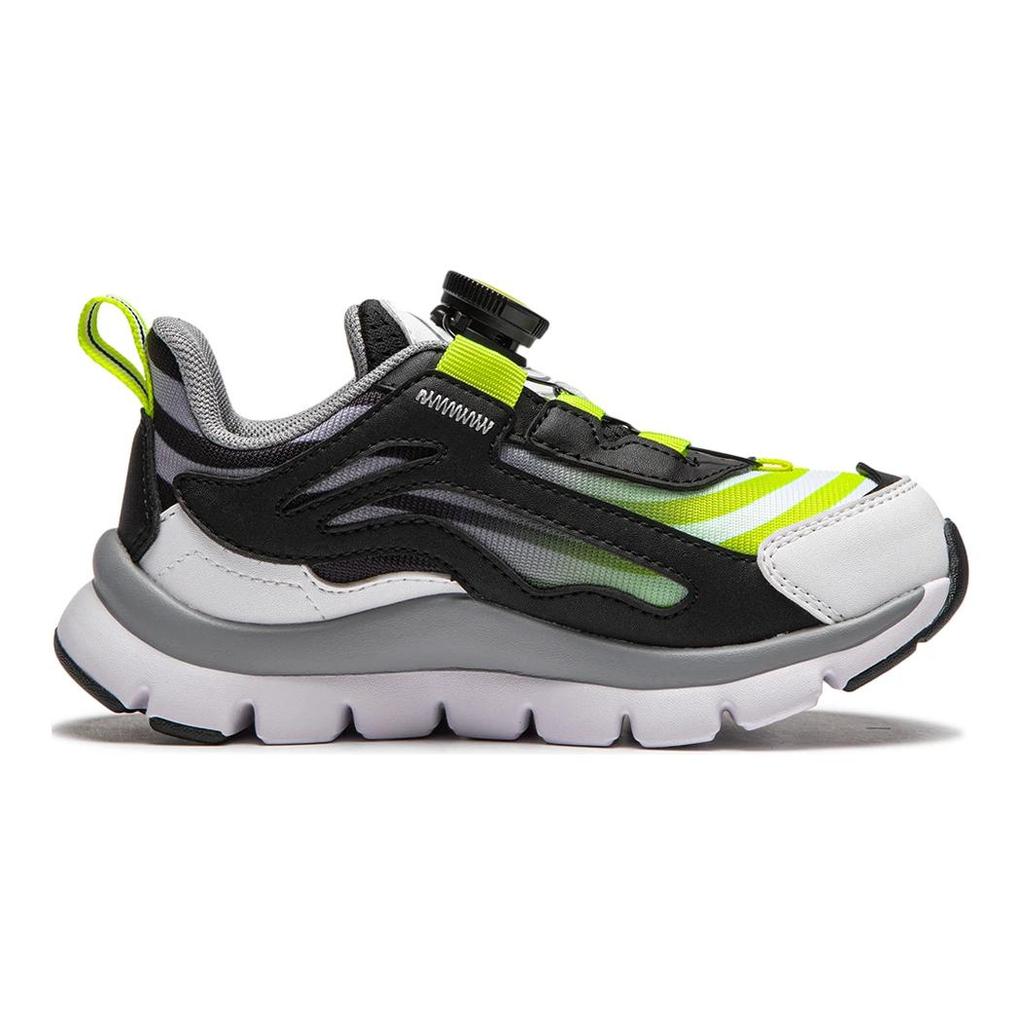 Li Ning Kids Knob Version Non-Slip Wear-Resistant Running Shoes Kids Running Shoes Black White Green YKNU090-3