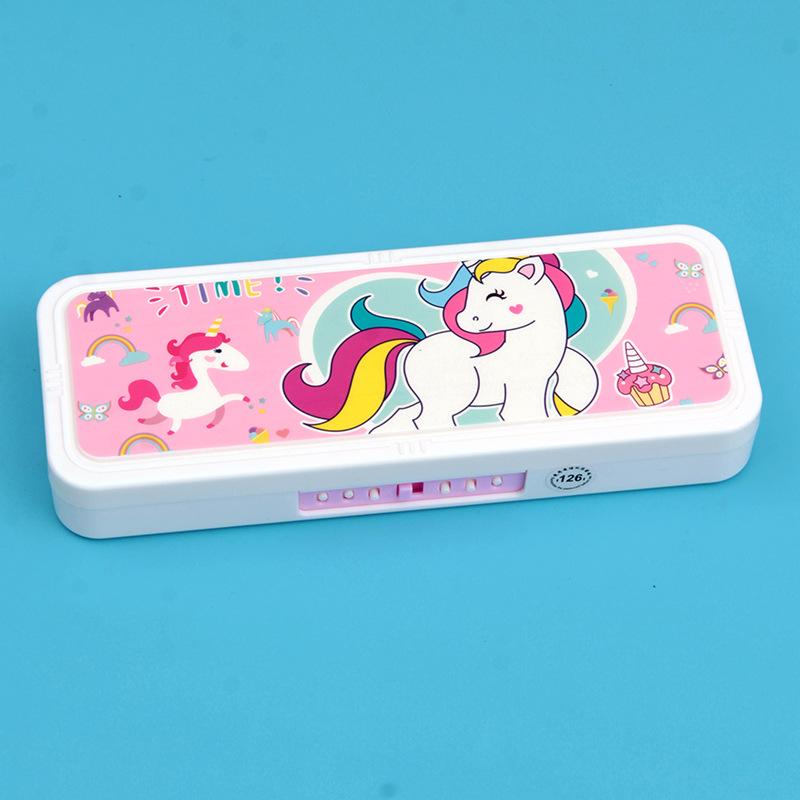 2024 New Cute Primary School Student Stationery Box Children's Multi-Function Lock Stationery Box Kindergarten Pencil Box