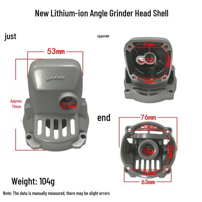 Brushless Angle Grinder Head Shell: Aluminum with Lithium Battery Capability