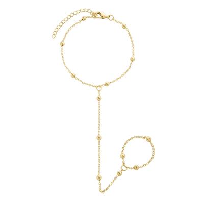18K Gold-Plated Stainless Steel Finger Chain Bracelet - Summer Beach Jewelry, Non-Fading
