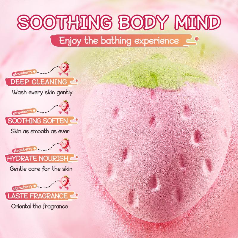 Strawberry Cleansing Fragrance Bath Salt Ball 155g Cleansing Body Bath Salt Ball Skin Care Products