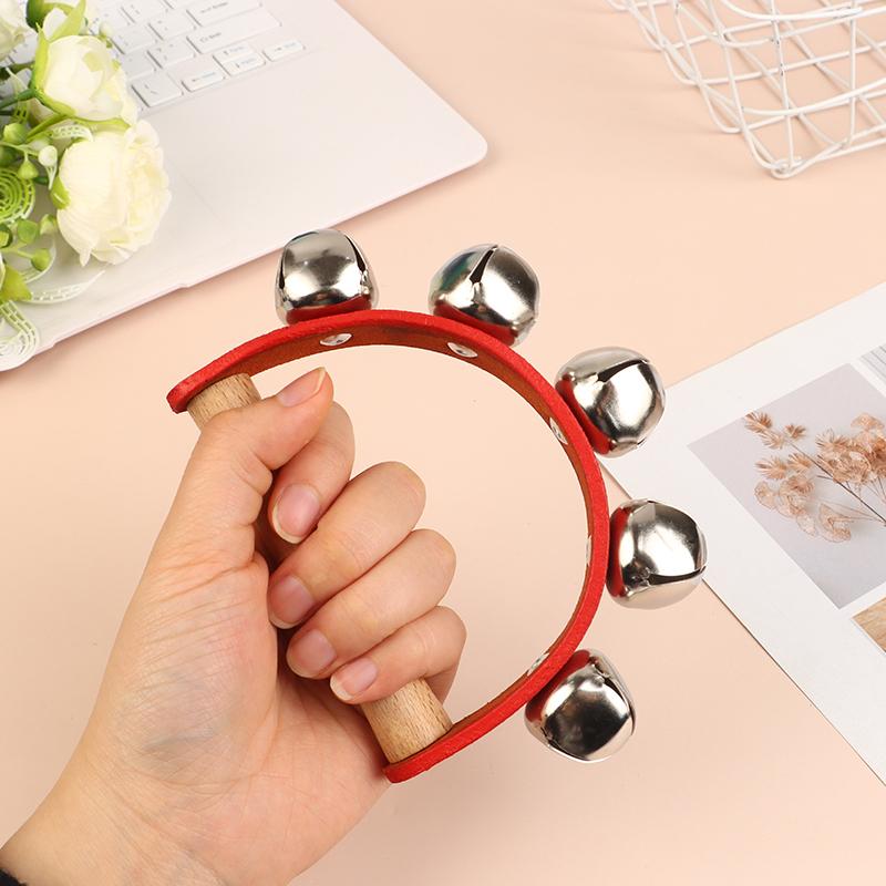 Handbell Hand Bells With 5Pcs/7Pcs Jingle Bells Wood Handle Musical Instrument Bell Toy Gift For School Music Class Home Daycare