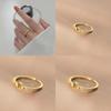 Fashionable Gold Plated Copper Adjustable Geometric Round Ring With Dazzling Diamonds