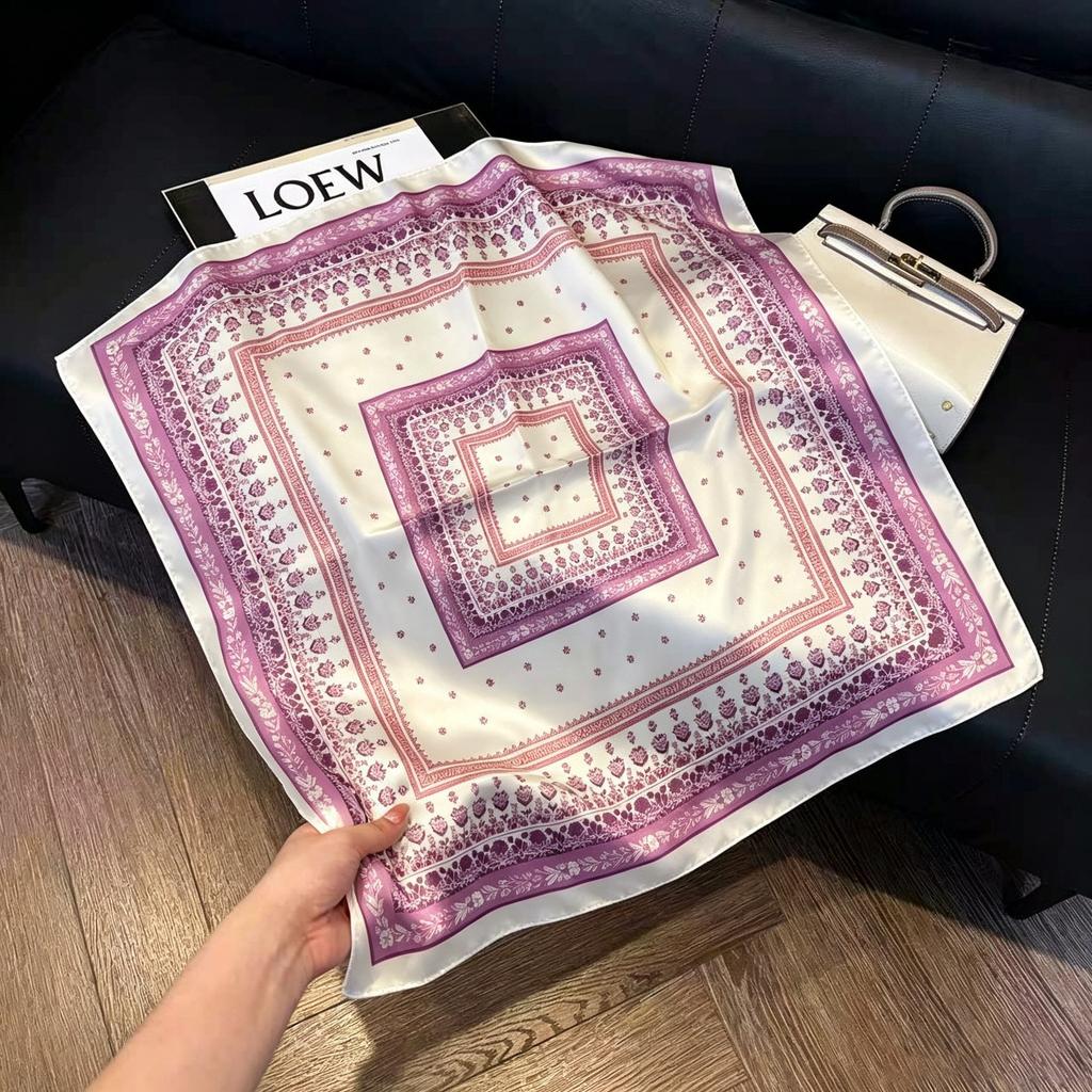 May Kaji Cashew Flower Square Scarf Retro Men's Silk Scarf Buckle British Style Scarf Men's Paisley Pattern Small Scarf Women