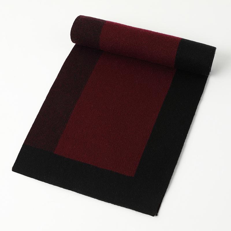 Cashmere men's scarf long scarf business casual plaid trend autumn and winter light 2025 knitting warm and comfortable