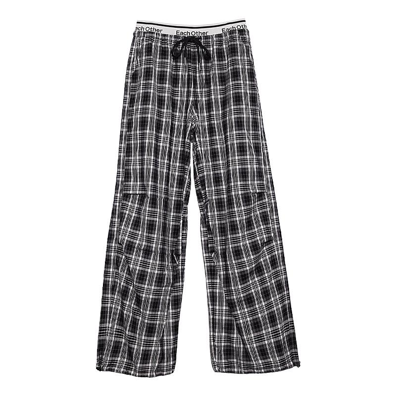 

Tuogu Trend Women s Plaid Wide-Leg Pants: Casual, Loose, Floor-Length for Spring/Summer Small
