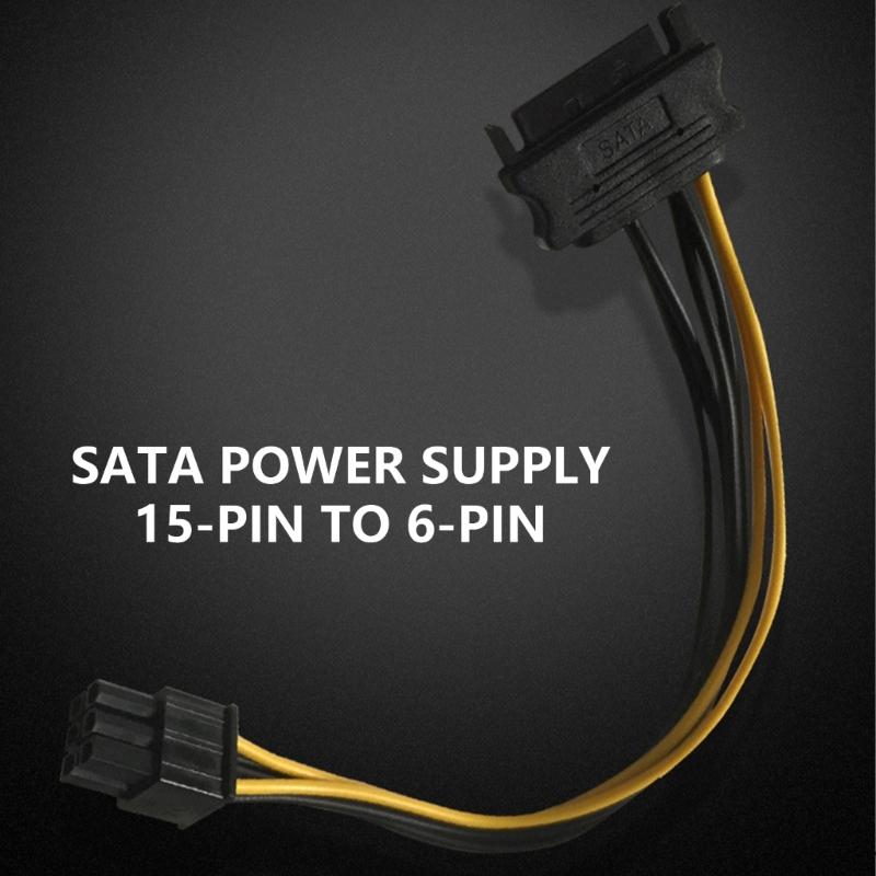 SATA15Pin To 8Pin Connectors Cable for Graphics Card Power Supply for Building, Upgrading or Repairing Computers