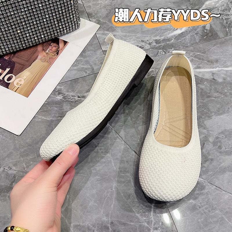 2026 Spring Summer Autumn New Style Round Toe Flat Bottom Shallow Mouth Soft Sole Comfortable Versatile Women's Shoes Slip On