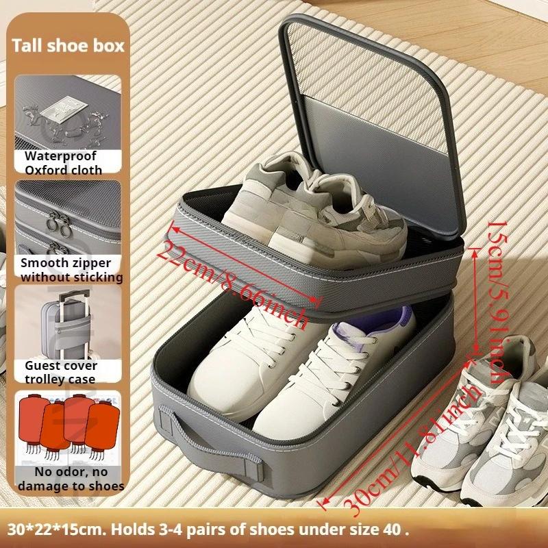 Travel Shoe Organizer Bag Portable 3 Layers Storage Pouch Luggage Accessory for Outdoor Trips Dustproof Space-Saving Shoe Bag