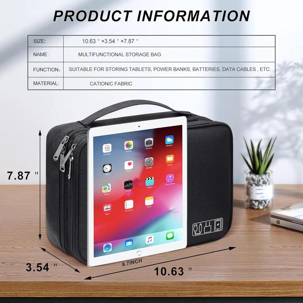 Multi Electronic Storage Bag USB Data Charge Cord Travel Cable Organizer Digital Waterproof Suitcase Double Layers Storage Bag