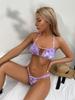 Women's Floral Print Push-Up Bikini with Tie-Up Straps and Padded Cups