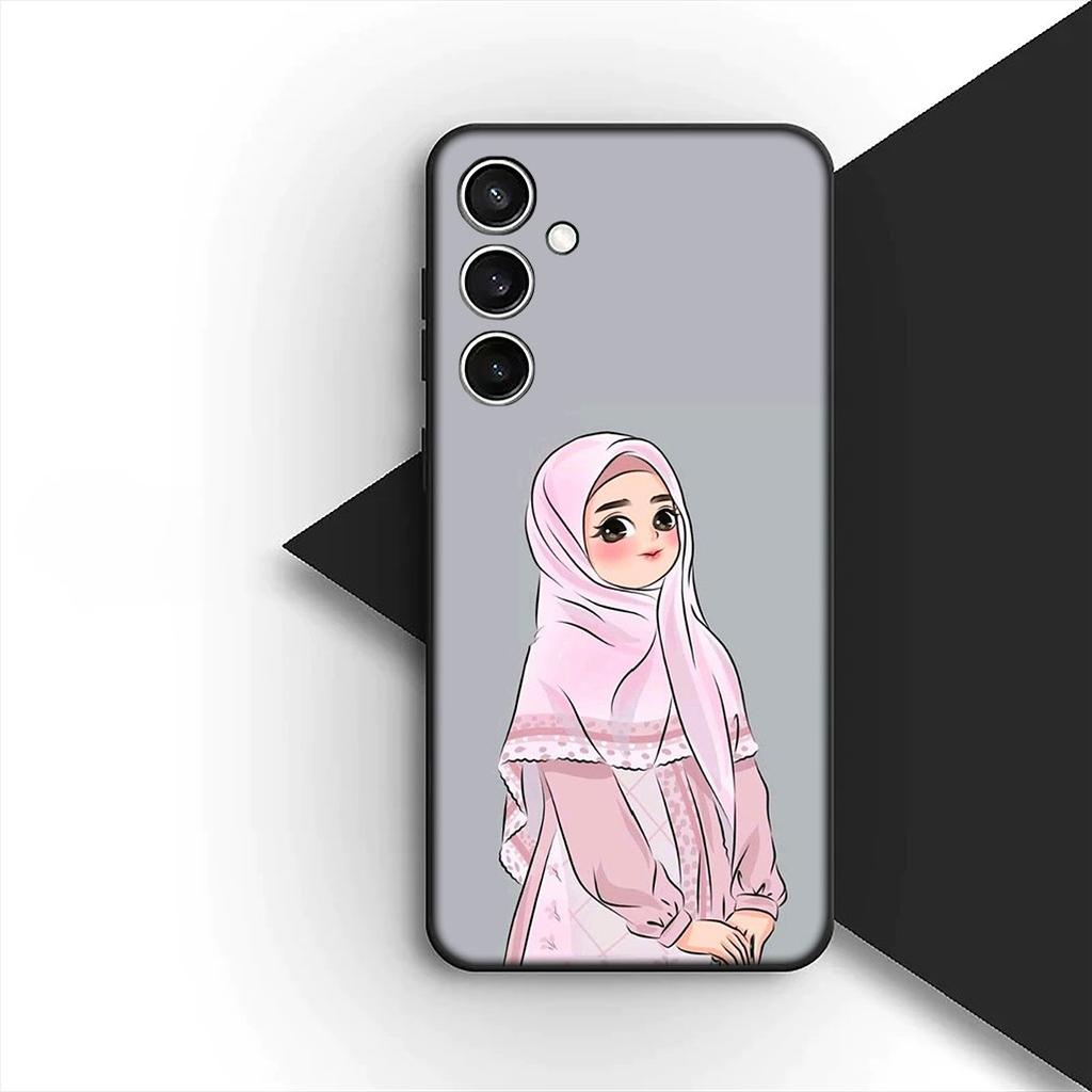 Cover for Samsung Galaxy S24 S25 S23 FE Ultra Plus S7 Edge S25+ S23+ A56 5G Phone Case Arabic islamic muslim Muslimah Girl