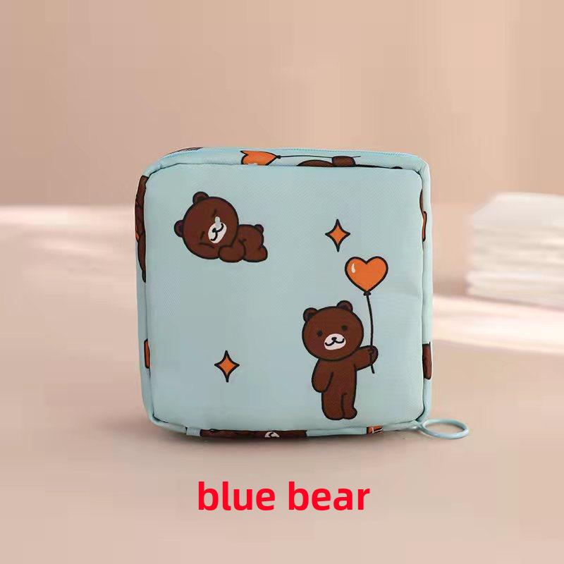 Girls' Cartoon Multifuntional Sanitary Napkin Storage Bag - Large Capacity, Portable, Student Use