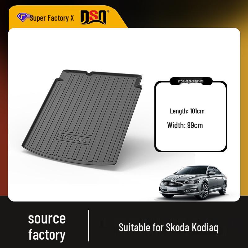

Коврик в багажник Skoda Kodiaq - Водонепроницаемый, износостойкий TPE, цельный дизайн Black TPE material