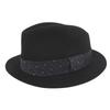 Used AUTHENTIC Felt Fedora Hat Size 59 Black Blue Silk Leather
