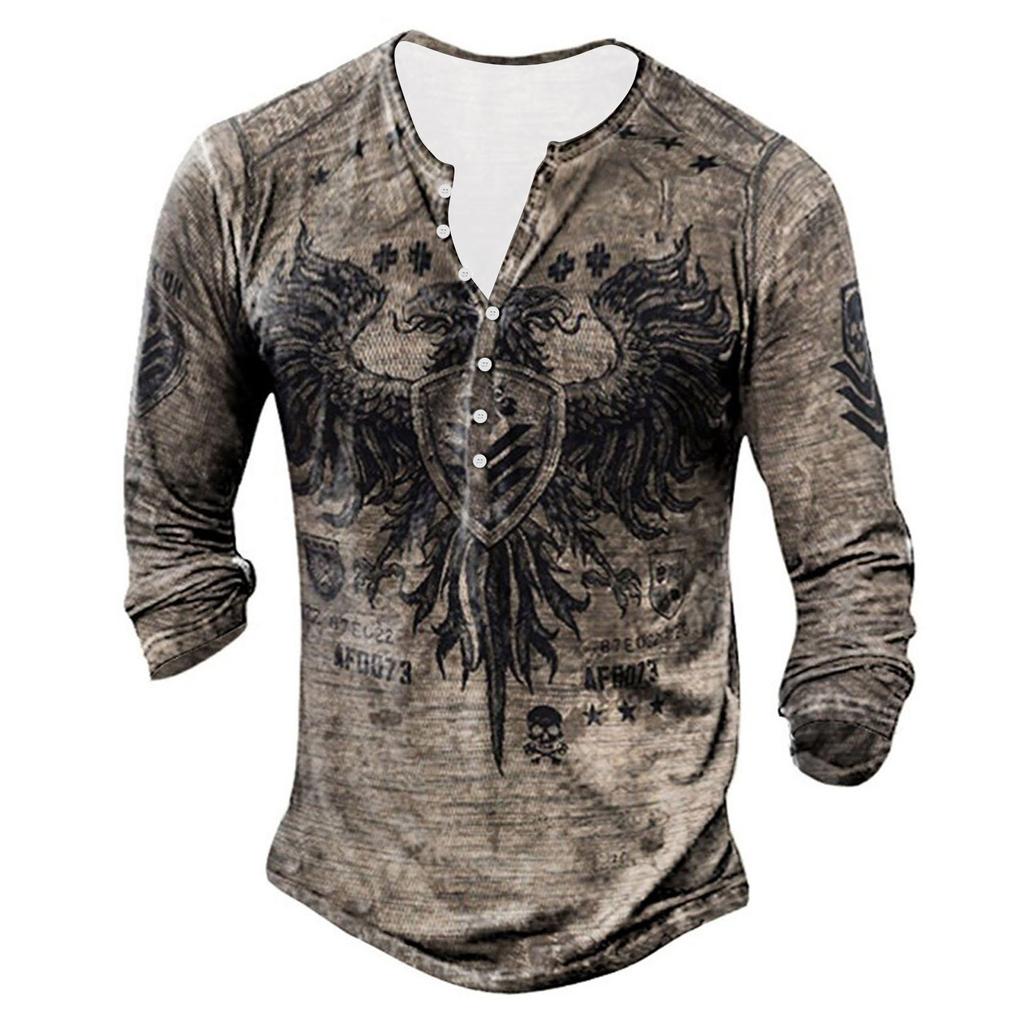 Men's Long Sleeve Graphic And Embroidered Fashion T-Shirt  Spring And  Long Sleeve Printed Pullover Sweatshirt
