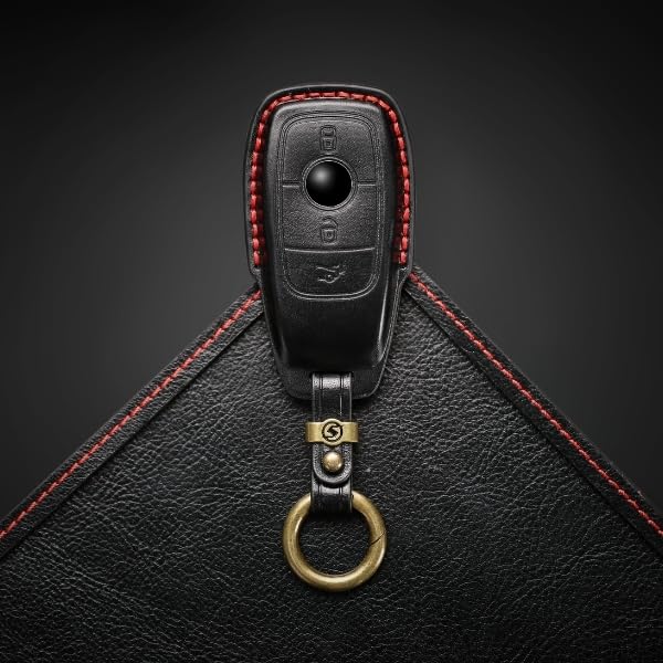 smasol Smart Key Genuine Leather Key Luxury Compatible with and Accessory Luxury Case, Cover, Design, Mercedes-Benz A-Class, B-Class, C-Class,