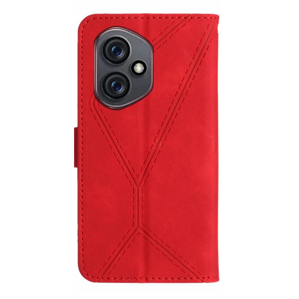 For Honor 400 5G (Global) Case Skin Touch Lines Imprinted PU Leather Flip Phone Cover