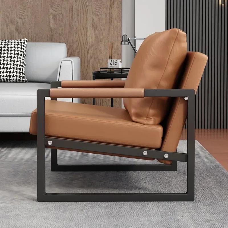 Nordic Single Lazy Sofa Italian Light Luxury Wrought Iron Leisure Chair Balcony Bedroom Living Room Sofa Chair Tiger Chair
