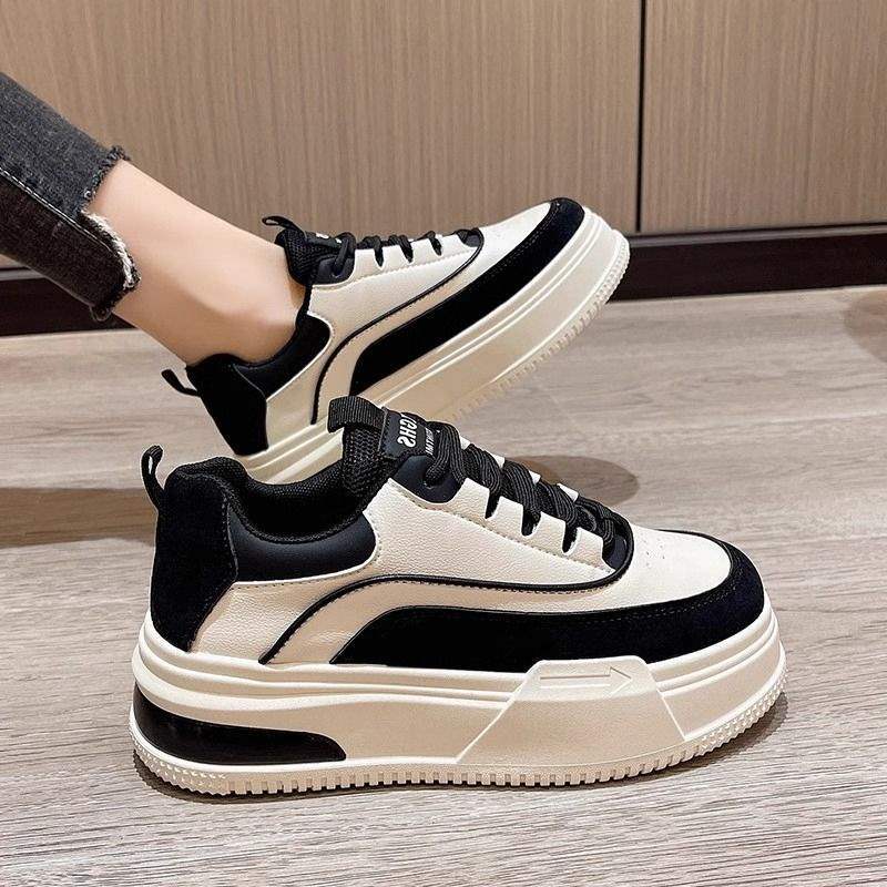 Little White Shoes Women's 2025 Spring and Autumn New Thick-soled Muffins To Increase the Height of Small Sports Versatile Board Shoes Women's Shoes