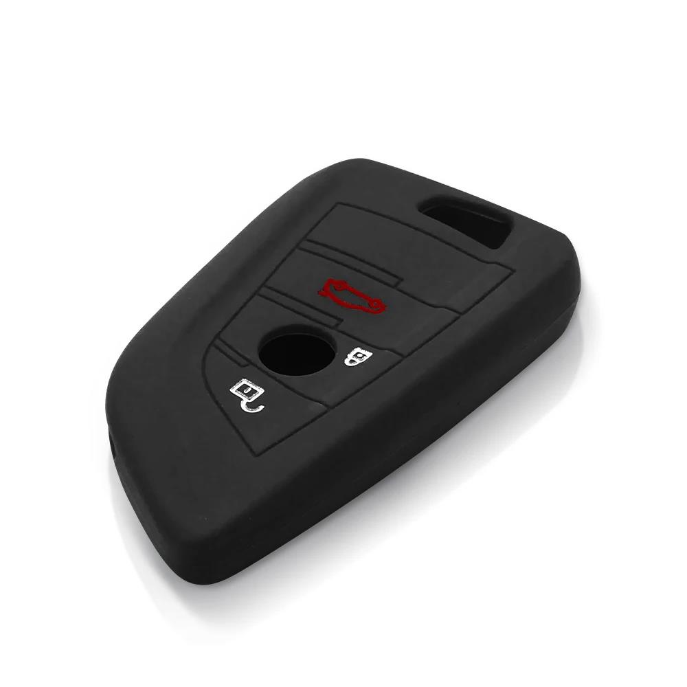 KEYYOU Silicone Key Case Cover For BMW 525li F15 F16 F48 F85 G30 G11 M 2018 X1 X3 X4 X5 X6 35i 50i Keyless Fob Shell Protector