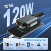 Fashionable  Starry Sky Top Atmosphere Light Four In One Car Charger 120W Fast Charging Multi Functional Intelligent Car Charger