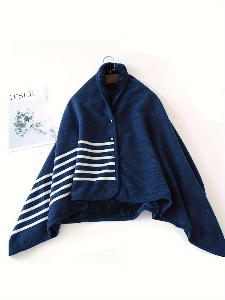 Cozy Flannel Wearable Blanket Shawl - Perfect for Winter, Office & Outdoor Leisure