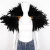 Veer Sjaal Cape Schouderomslag Gothic Veer Shrug Poncho Gouden Kraag Halloween Cosplay Kostuum voor Volwassenen Vrouwen