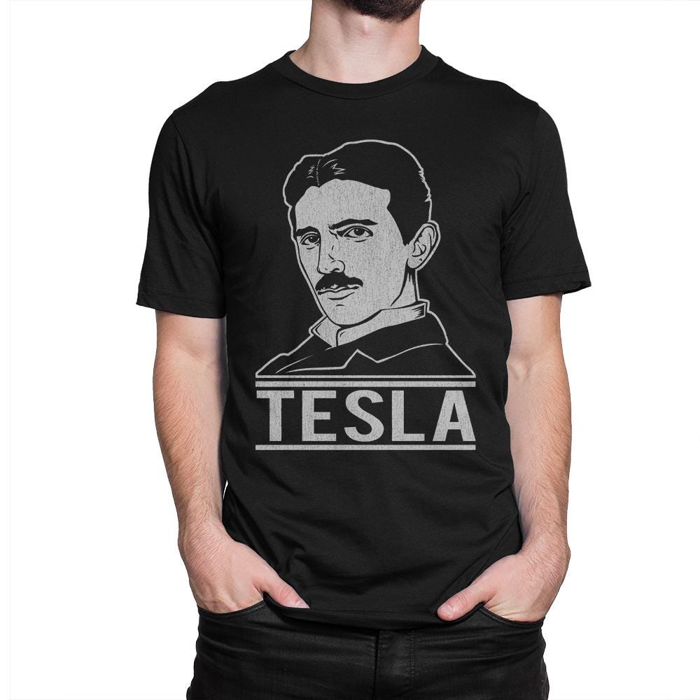 Nikola Tesla Vintage Tişört, Erkek ve Kadın Bedenleri