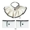 Women Elegant Black Trimmed Layered Detachable Fake Collar Neckpiece Wrist Cuffs False Sleeve for Daily or Formal Outfit