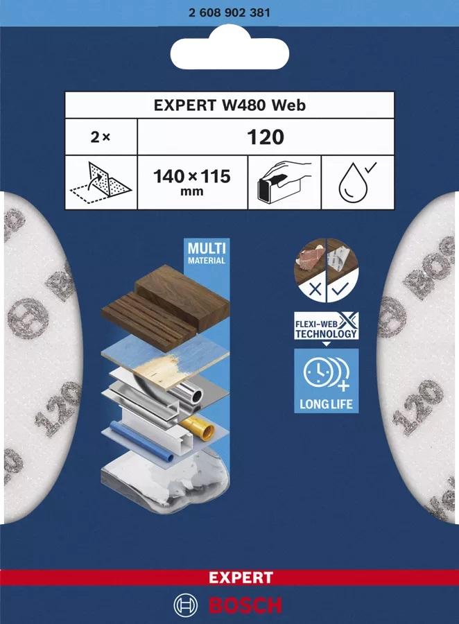 Expert Foam Sanding Sheet 115*140Mm W480 G120 2Pc - B 2608902381