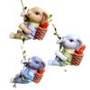 Climbing Rabbit Figurine Resin Cute Rabbit Statue Hanging Decoration Garden Tree Climber for Balcony Flower Pots Planters Indoor Outdoor Use