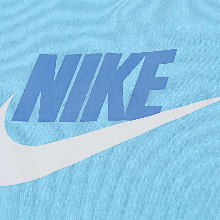 Nike Crew Neck Loose Fit Logo Print Sweatshirt Kids Tops Sky-Blue FD2992-407