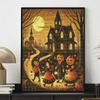 Halloween Diamond Painting Mosaic Art Kit Pumpkin Castle Full Moon Handmade DIY Home Decoration Wall Art Craft 128 Characters