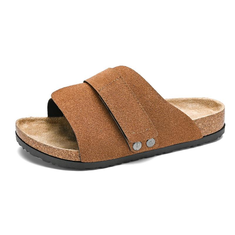 

Летние хиты продаж, мужские домашние тапочки, мягкая подошва, удобная повседневная обувь на плоской подошве, мужские сандалии для прогулок на работу, бесплатная доставка 35 коричневый