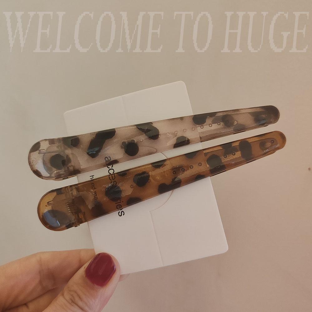 2pc Fashion European and American Leopard Big Hair Side Clips Hairpin Vintage Hairgrip for Girls Women Korean Hair Accessories