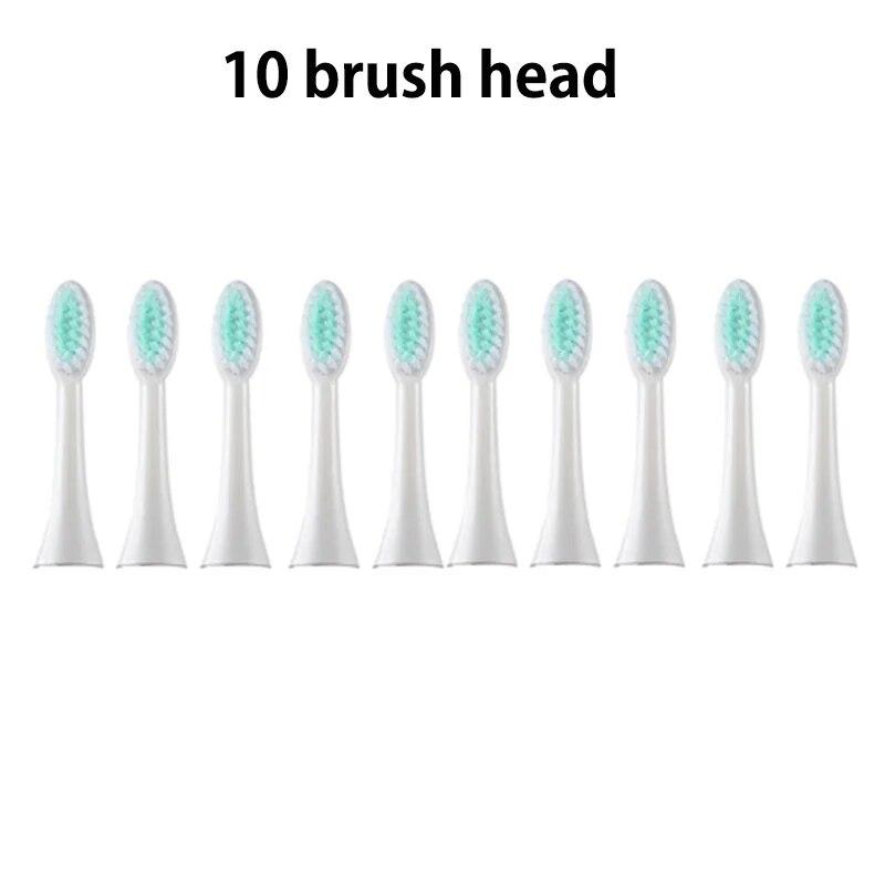 

10 шт. оригинальные сменные насадки для детей, электрическая зубная щетка Sonic, мягкая насадка для глубокой очистки, умные насадки, аксессуары white 10pcs head