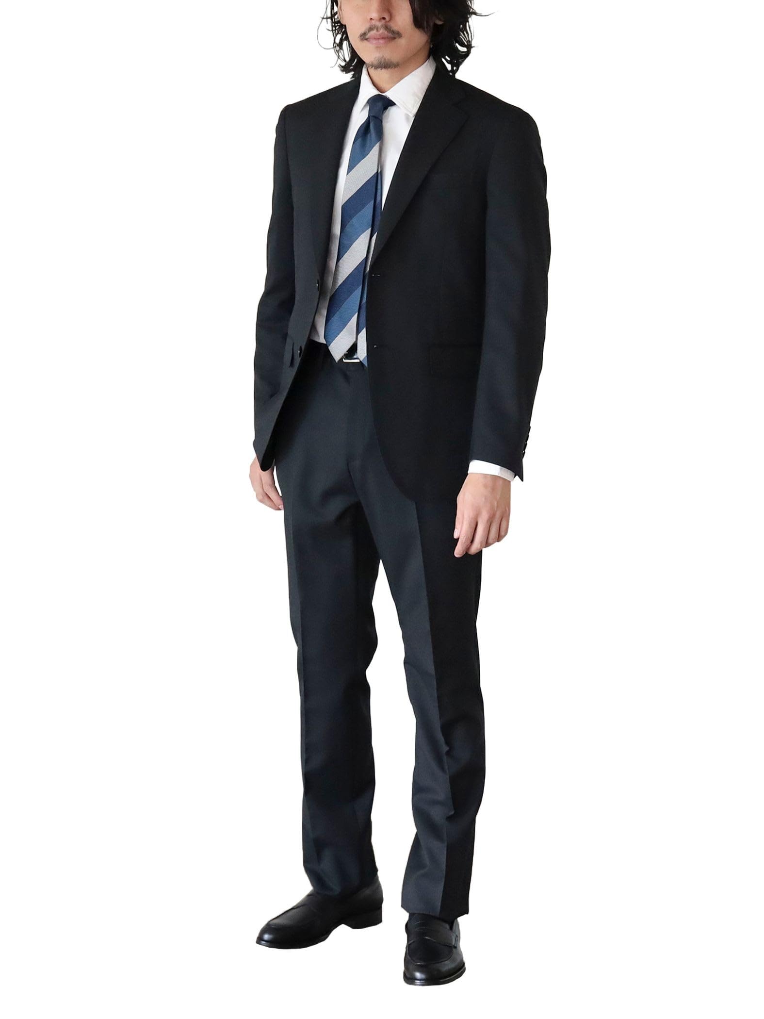 

Костюм Базовый однотонный костюм на 2 пуговицы ЧЕРНЫЙ M [BEAMS HEART] мужской чёрный