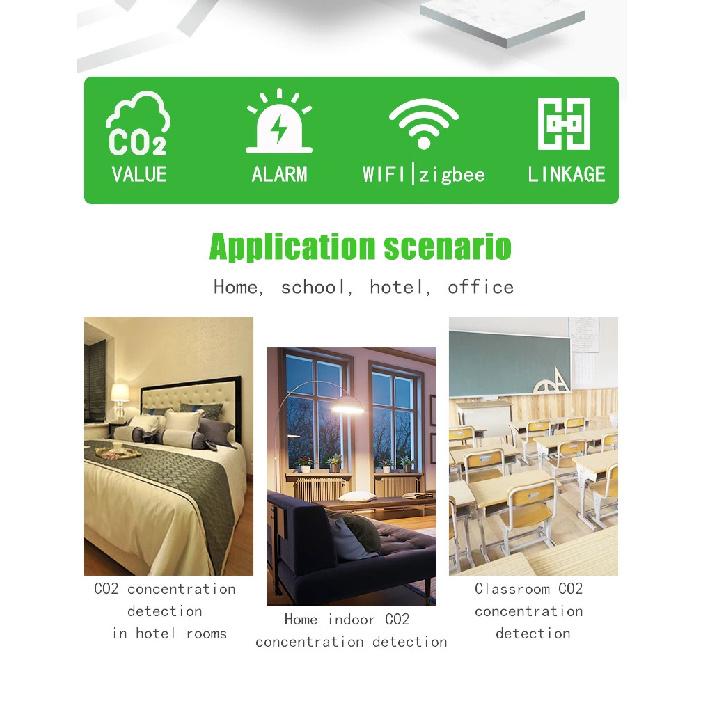 Tuya CO2 Carbon Dioxide Sensor co2 detector NDIR High-precision Measurement Exceeds Standard Alarm Smart Home Linkage tuya senso